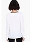 billige Bluser og skjorter til kvinner-Bomull Hvit Medium Langermet,V-hals Skjorte Ensfarget Vår Enkel Fritid/hverdag Dame