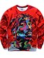 cheap Men&#039;s 3D Hoodies-Men&#039;s Sweatshirt Portrait Print Daily Weekend Active Clothing Apparel Hoodies Sweatshirts  Long Sleeve Slim Red