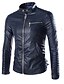 cheap Men&#039;s Outerwear-Men&#039;s PU / Faux Leather White / Black / Navy Blue L / XL / XXL