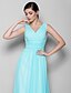 cheap The Wedding Store-A-Line / Sheath / Column Bridesmaid Dress V Neck Sleeveless Open Back Floor Length Georgette with Criss Cross 2023