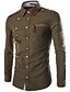 cheap Men&#039;s Tuxedo Shirts-Men&#039;s Shirt Solid Colored Classic Collar Wine Black Army Green Navy Blue Long Sleeve Daily Basic Slim Tops Military