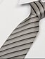 cheap Men&#039;s Accessories-Silver Black Striped Men Occupational Jacquard Tie Necktie