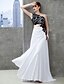 cheap Special Occasion Dresses-Sheath / Column Color Block Formal Evening Black Tie Gala Dress One Shoulder Sleeveless Sweep / Brush Train Jersey with Appliques 2020