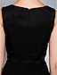 זול שמלות קוקטייל-גזרת A בלוק צבע מסיבת קוקטייל שמלה צווארון מרובע ללא שרוולים א-סימטרי שיפון עם קפלים 2020