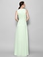 cheap Bridesmaid Dresses-A-Line Bridesmaid Dress Jewel Neck Sleeveless Elegant Floor Length Chiffon with Pleats