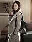 cheap Women&#039;s Coats &amp; Trench Coats-Women&#039;s Solid Gray Coat , Casual / Work Long Sleeve Tweed / Fur / Polyester