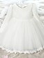 cheap Flower Girl Dresses-A-Line Knee Length Flower Girl Dress - Lace / Tulle Long Sleeve Jewel Neck with Bow(s) by LAN TING Express