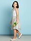 cheap Junior Bridesmaid Dresses-A-Line Jewel Neck Knee Length Lace Junior Bridesmaid Dress with Lace by LAN TING BRIDE® / Natural / Mini Me