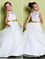 cheap Cufflinks-A-Line Floor Length Flower Girl Dress First Communion Cute Prom Dress Organza with Appliques Fit 3-16 Years