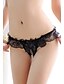 cheap Panties-Women&#039;s Sheer Lace Ruffle Beaded Open Crotch G-string