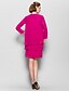 Χαμηλού Κόστους Φορέματα για τη Μητέρα της Νύφης-Ίσια Γραμμή Φόρεμα Μητέρας της Νύφης Πολυμορφικά φορέματα Με Κόσμημα Μέχρι το γόνατο Σιφόν Μακρυμάνικο με Χάντρες 2021