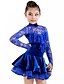 cheap Latin Dancewear-Latin Dance Outfits Children&#039;s Performance Spandex Polyester Draped 2 Pieces Top Skirt