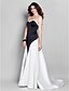 cheap Evening Dresses-A-Line Elegant Formal Evening Black Tie Gala Dress Sweetheart Neckline Sleeveless Court Train Satin with 2020