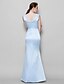 cheap Bridesmaid Dresses-Mermaid / Trumpet Bridesmaid Dress V Neck Sleeveless Elegant Floor Length Satin / Lace with Lace
