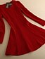cheap Women&#039;s Dresses-Women&#039;s Solid Red Dress , Party V Neck Long Sleeve