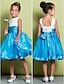 cheap Flower Girl Dresses-A-Line Knee Length Flower Girl Dress - Organza / Satin Sleeveless Square Neck with Ruched by LAN TING BRIDE®
