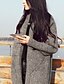 abordables Pulls-Long Cardigan FemmeCouleur Pleine Gris Mao Manches Longues Laine Autres Automne Moyen Non Elastique