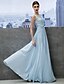 cheap Prom Dresses-A-Line Holiday Cocktail Party Prom Dress Illusion Neck Sleeveless Floor Length Chiffon Lace with Lace 2021 / Formal Evening