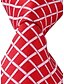 billige Tilbehør til herrer-Grid Pattern Red Jacquard Men Business Suit Necktie Tie