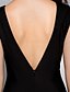 cheap Special Occasion Dresses-Mermaid / Trumpet Color Block Dress Formal Evening Sweep / Brush Train Sleeveless Plunging Neck Jersey V Back with Pleats  / Open Back