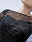 abordables Robes de bal de promo-Trapèze Fête scolaire robe ceremonie Robe Illusion Neck Demi Manches Traîne Tribunal Tulle avec Appliques Pan drapé 2020