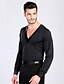 cheap Latin Dancewear-Latin Dance Tops Men&#039;s Training / Performance Spandex Buttons Long Sleeve Top