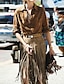 olcso Női szoknyák-Vintage / Hétköznapi Térdig érő Női Szoknyák Szarvasbőr Nem elasztikus