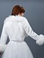 זול בולרו וצעיף-Long Sleeve Coats / Jackets Faux Fur Wedding Wedding  Wraps / Fur Wraps With