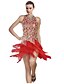 levne Oblečení na latinskoamerické tance-Latinské tance Šaty Dámské Výkon Bavlna / Spandex Třásně Bez rukávů Šaty