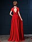זול שמלות ערב-גזרת A שמלה עם תכשיטים עד הריצפה תחרה שרמוז עם תחרה חרוזים נצנצים 2020