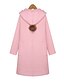preiswerte Damenmäntel und Trenchcoats-Damen Solide Mantel,Herbst V-Ausschnitt Langarm Rosa / Silber Mittel Wolle / Andere
