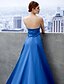 cheap Evening Dresses-A-Line Celebrity Style Formal Evening Dress Sweetheart Neckline Sleeveless Chapel Train Satin with Pleats 2020