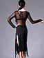 cheap Latin Dancewear-Latin Dance Dresses Women&#039;s Training / Performance Tulle / Milk Fiber Tassel Long Sleeve Dress / Shorts / Samba