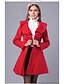 cheap Women&#039;s Coats &amp; Trench Coats-Women&#039;s Coat Going out Winter Long Coat Regular Fit Jacket Long Sleeve Solid Colored Red Pink Black / Cotton