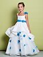 cheap Flower Girl Dresses-A-Line Floor Length Flower Girl Dress - Organza Sleeveless Spaghetti Straps with Flower by LAN TING BRIDE®