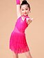 cheap Kids&#039; Dancewear-Latin Dance Outfits Performance Milk Fiber Tassel / Crystals / Rhinestones Top / Skirt / Gloves / Samba