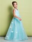 cheap Flower Girl Dresses-A-Line Floor Length Flower Girl Dress - Lace Sleeveless V Neck with Bow(s) Lace Criss Cross by LAN TING BRIDE®