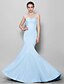 cheap Bridesmaid Dresses-Mermaid / Trumpet Bridesmaid Dress Sweetheart Neckline Sleeveless Sexy Floor Length Chiffon with Pleats 2022