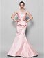halpa Morsiusneitojen mekot-Mermaid / Trumpet Bridesmaid Dress Sweetheart Neckline Sleeveless Vintage Inspired Sweep / Brush Train Taffeta with Pleats 2022