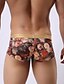 cheap Men&#039;s Briefs Underwear-Men&#039;s Boxer Briefs 1 PC Underwear Print Floral Polyester Super Sexy Rosy Pink Blue M L XL