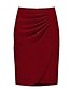 cheap Women&#039;s Skirts-Women&#039;s Solid Red / Black / Gray Skirts , Bodycon / Work Knee-length