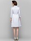 cheap Mother of the Bride Dresses-A-Line Jewel Neck Knee Length Charmeuse Mother of the Bride Dress with Pleats by LAN TING BRIDE®