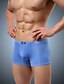 cheap Men&#039;s Briefs Underwear-Men&#039;s Ice Silk Boxer Briefs Solid Colored Mid Waist Blue Light Blue Royal Blue M L XL