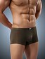 abordables Ropa interior y calcetines de hombre-Hombre Boxers Cortos 1 PC Ropa interior Color sólido Seda Sintética Súper Sexy Blanco Negro Verde M L XL