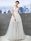 cheap Wedding Dresses-A-Line Sweetheart Neckline Chapel Train Lace / Tulle Made-To-Measure Wedding Dresses with Lace by LAN TING BRIDE®