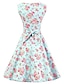 cheap Women&#039;s Dresses-Women&#039;s Floral Party Vintage A Line Dress - Floral Print Cotton Light Green L XL XXL