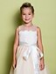 cheap Flower Girl Dresses-A-Line Floor Length Flower Girl Dresses Lace Sleeveless Jewel Neck with Lace