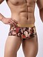 cheap Men&#039;s Briefs Underwear-Men&#039;s Boxer Briefs 1 PC Underwear Print Floral Polyester Super Sexy Rosy Pink Blue M L XL