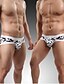 cheap Men&#039;s Briefs Underwear-Men&#039;s Briefs 1 PC Underwear Print Color Block Modal Super Sexy White M L XL