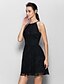 cheap Bridesmaid Dresses-A-Line Bridesmaid Dress Jewel Neck Sleeveless Little Black Dress Short / Mini Lace with Lace